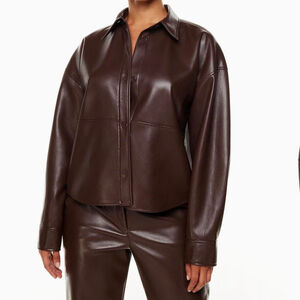 Aritzia Babaton Pelli Hip Vegan Leather Shirt Jacket - Size XS
